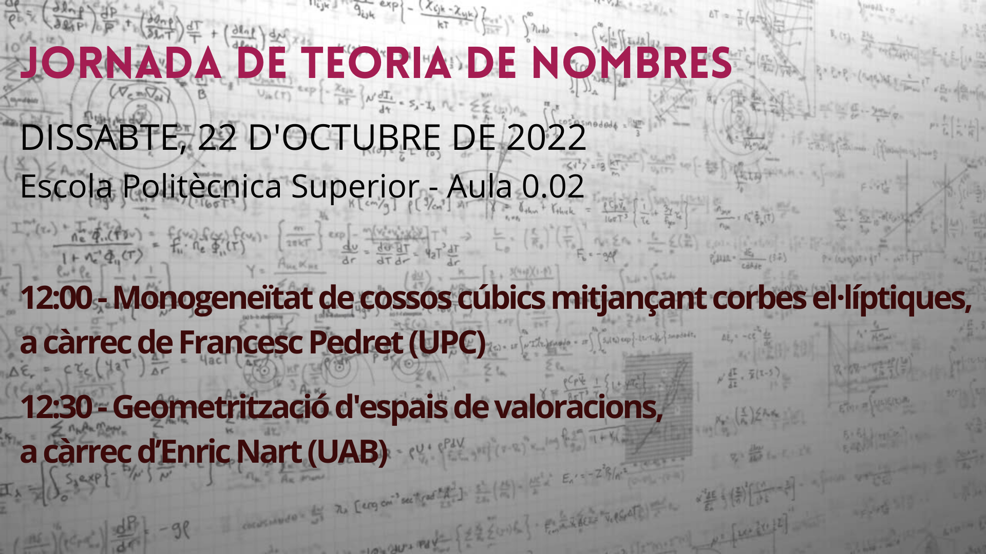 Jornada de Teoria de Nombres 221022